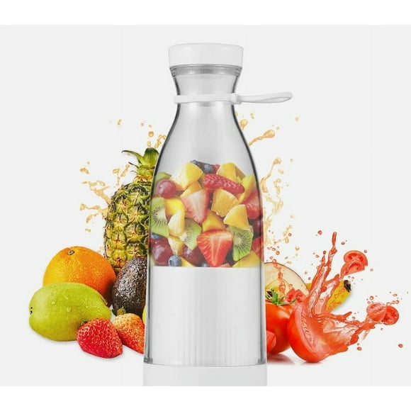 Portable smoothie blender, travel bottle USB chargable, ideal for travel, cars, office, gym, outdoors (White), Large