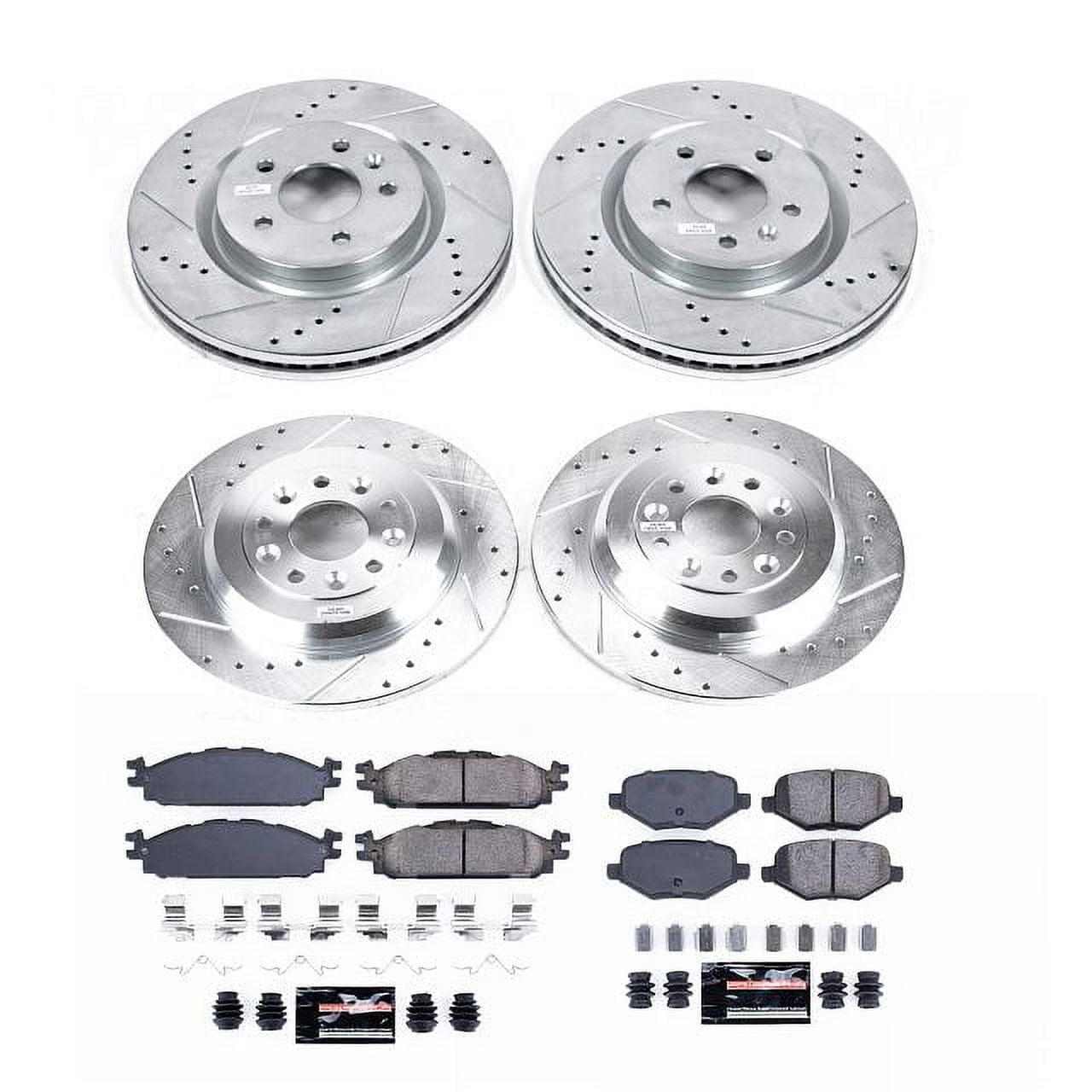 PowerStop Front and Rear Z23 Evolution Sport Carbon-Fiber Ceramic Brake Pad and Drilled & Slotted Rotor Kit Fits: LINCOLN Select Models K8971