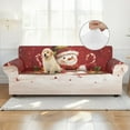thumbnail image 4 of XYZCANDO Bell Snowman Stretch Sofa Covers 1 Piece Cushion Couch Slipcovers Printed Sofa Covers for 1 Seater Couch Cover, 4 of 6