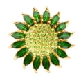 thumbnail image 1 of Broche de girasol esmaltado con diamantes de imitación para solapa, ideal para bolso de ropa (verde), 1 of 6