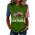 thumbnail image 3 of KDDYLITQ Womens United States 250th Anniversary Tshirt Fourth Of July 250th Birthday Crew Neck Tops 4th July Usa Star Stripes Patriotic T-Shirts American Flag 2026 Short Sleeve Blouses Army Green 3XL, 3 of 6