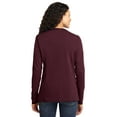 thumbnail image 2 of Port & Co Adult Female Women Plain Long Sleeves T-Shirt Athl Maroon Large, 2 of 6