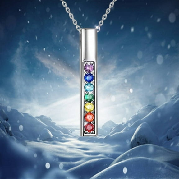 Chakra Necklace for Women 925 Sterling Silver Bar Necklace Mother Day Jewelry Gift for Women