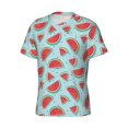 thumbnail image 3 of Yiaed Watermelon Print Mens Short Sleeve Tight Fit T-Shirt, Crewneck Casual Tee-Medium, 3 of 5