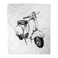 thumbnail image 1 of ASHLEIGH Throw Blanket Warm Cozy Print Flannel Vintage Ink Hand Graphics Vespa Scooter Sketch Bike Comfortable Soft for Bed Sofa and Couch 50x60 Inches, 1 of 1