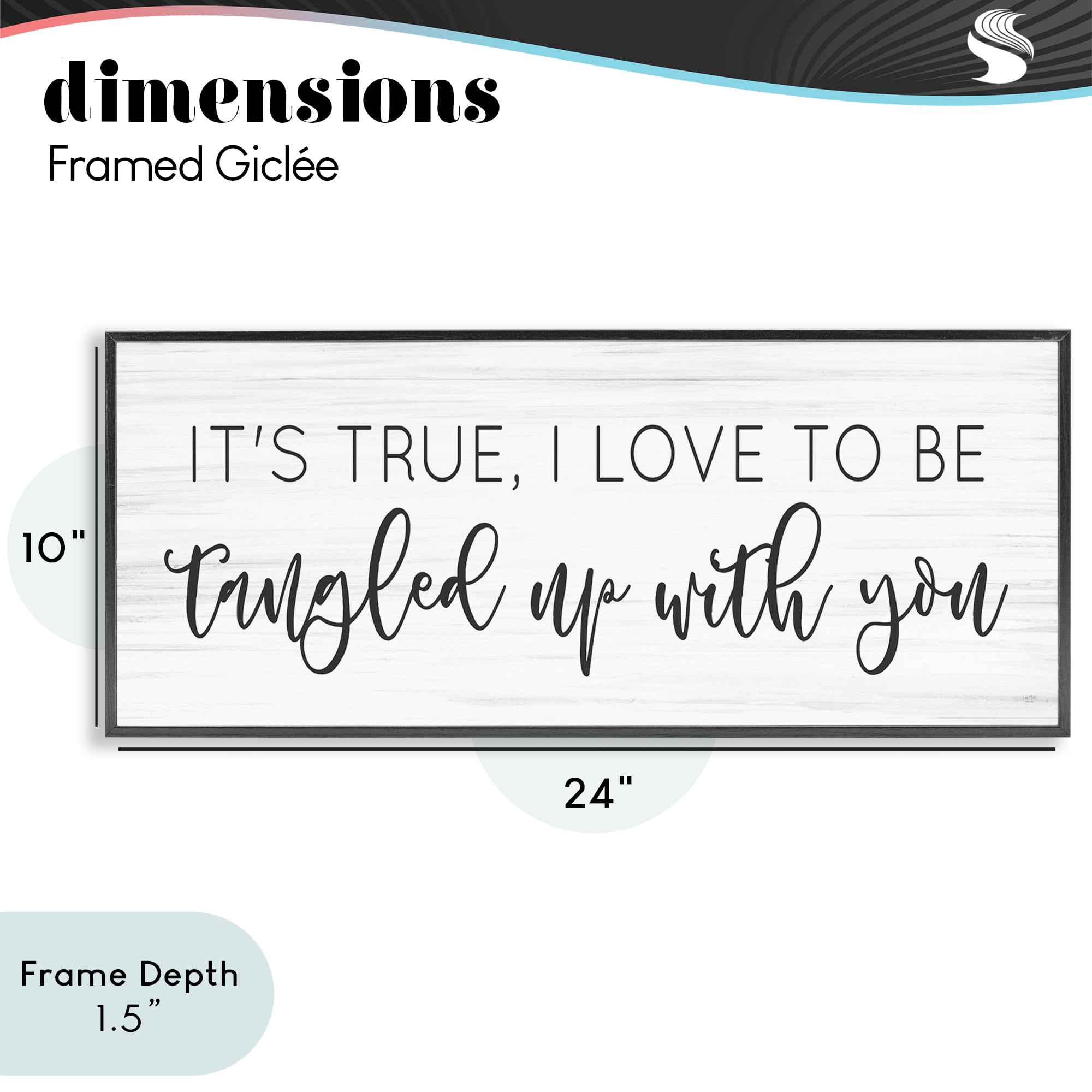 Stupell Industries Tangled Up With You Black Framed Giclee Art, design by Lux + Me Designs