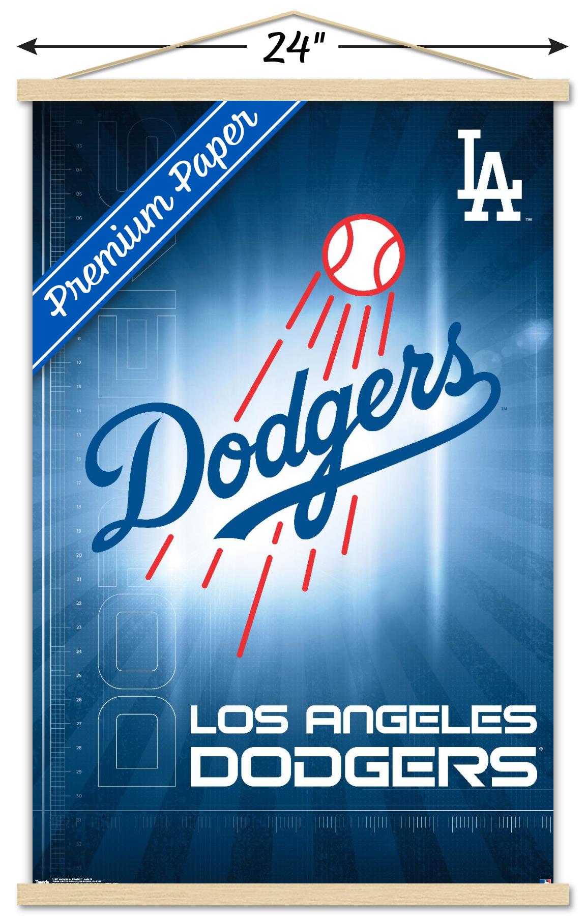MLB Los Angeles Dodgers - Logo 16 Wall Poster with Wooden Magnetic Frame, 22.375" x 34"