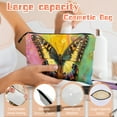 thumbnail image 4 of Makeup Bag Small Toilet Cosmetic Bags Travel Makeup Case Waterproof for Women Girls 6.7X9.45inches - Gorgeous Butterfly on Gradient Color Fluid, 4 of 7