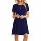 thumbnail image 2 of Vestido Mujer Verano Camiseta Larga Vestido De Manga Corta De Color Sólido, Azul Oscuro, M Methold AP001906-22, 2 of 4