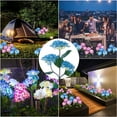 thumbnail image 4 of Simulated flower solar lights, solar garden hydrangea decorative lights, blue, 4 of 5