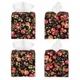 thumbnail image 2 of Lsque Rose Flowers Printed Tissue Box Cover Holder, Facial Paper Organizer Dispenser,Square with Bottom Belt, PVC Leather Decorative Organizer, 2 of 8
