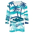 thumbnail image 6 of JTZGDY 3/4 Length Sleeve Tops for Women Loose Fit Casual Beach Tropical Printed Summer Crewneck Oversized Tunic Blouse Lightweight Cozy Graphic Vacation T-Shirts Multicolor#04 L, 6 of 6