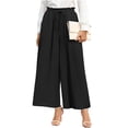 thumbnail image 3 of VDJ Capri Wide Leg Pants for Women High Waisted Drawstring Summer Pants Pull On Lightweight Pockets Copped Pants Size XXL, 3 of 5