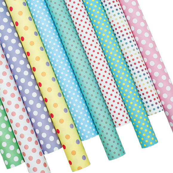 20pcs 75 x 52cm Wrapping Paper Multicolor Birthday Gift Wrapping Paper Roll Colorful Dots Recyclable Folded Gift Wrapping Sheets for DIY Art Crafts Mothers Day Christmas Birthdays Wedding
