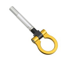 Unique Bargains Aluminum Alloy Round Front Rear Bumper Trailer Ring Eye Towing Tow Hook Screw for Hyundai Veloster 2012-2017 Gold Tone