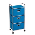 thumbnail image 2 of Honey Can Do Fabric Rolling Cart with 3 Drawers, Blue, 2 of 2