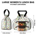 thumbnail image 5 of Pioneer Flower Floral Print Pattern Drawstring Lunch Bag Women - Drawstring Lunch Bag Insulated for Work Office - Stain-Resistant Large Lunchbags for Women with Multi-Pockets, 5 of 6