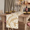 thumbnail image 2 of Khaki Leaves Table Runner Farmhouse Botanical Branch Vintage Boho Modern Tablerunners 13 x 90 Inch, Table Decorations Tabletop Scarf for Summer Gathering Holiday Farmhouse Kitchen Dining Decor, 2 of 8