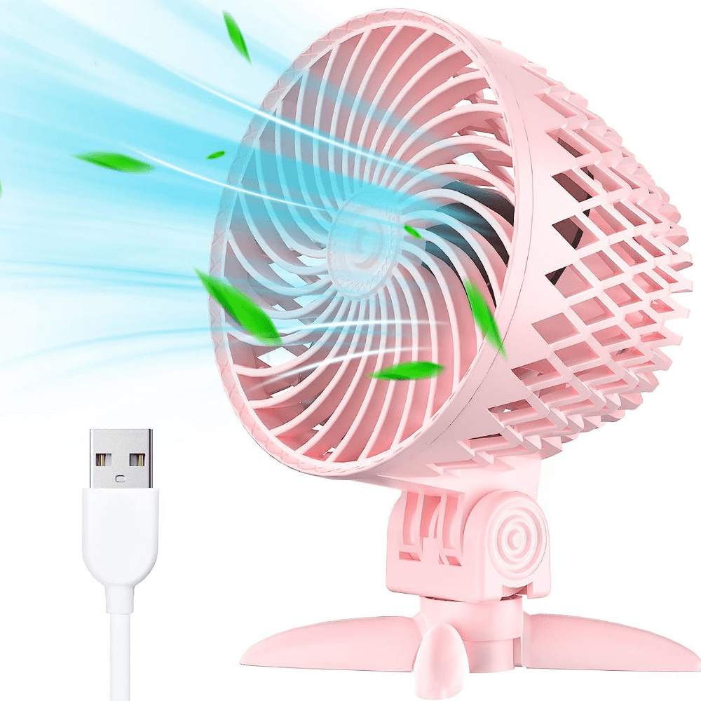 Small USB Desk Fan, Quiet Fan for Office Home Desktop, 3 Speed Air