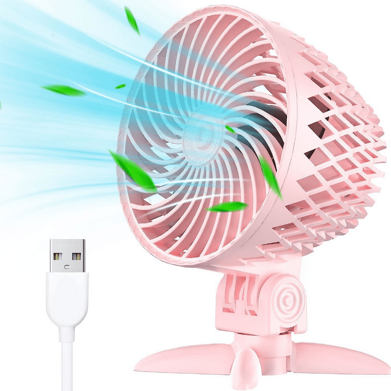 Small USB Desk Fan 3 Speeds Portable Table Fan 4 inch Personal