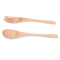 Zerone Wooden Tableware,Wooden Spoon Fork Set Natural Environmentally Friendly Reusable Salad Servers Tableware Supplies,Wooden Utensils