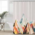 thumbnail image 2 of Extra Long Shower Curtain 72x84 Inch, Mountains Grey Shower Curtain Waterproof Bathroom Decor Coloured Multi Abstract Modern Painting Fabric Bath Curtain Set Accessories with Hooks, 2 of 6