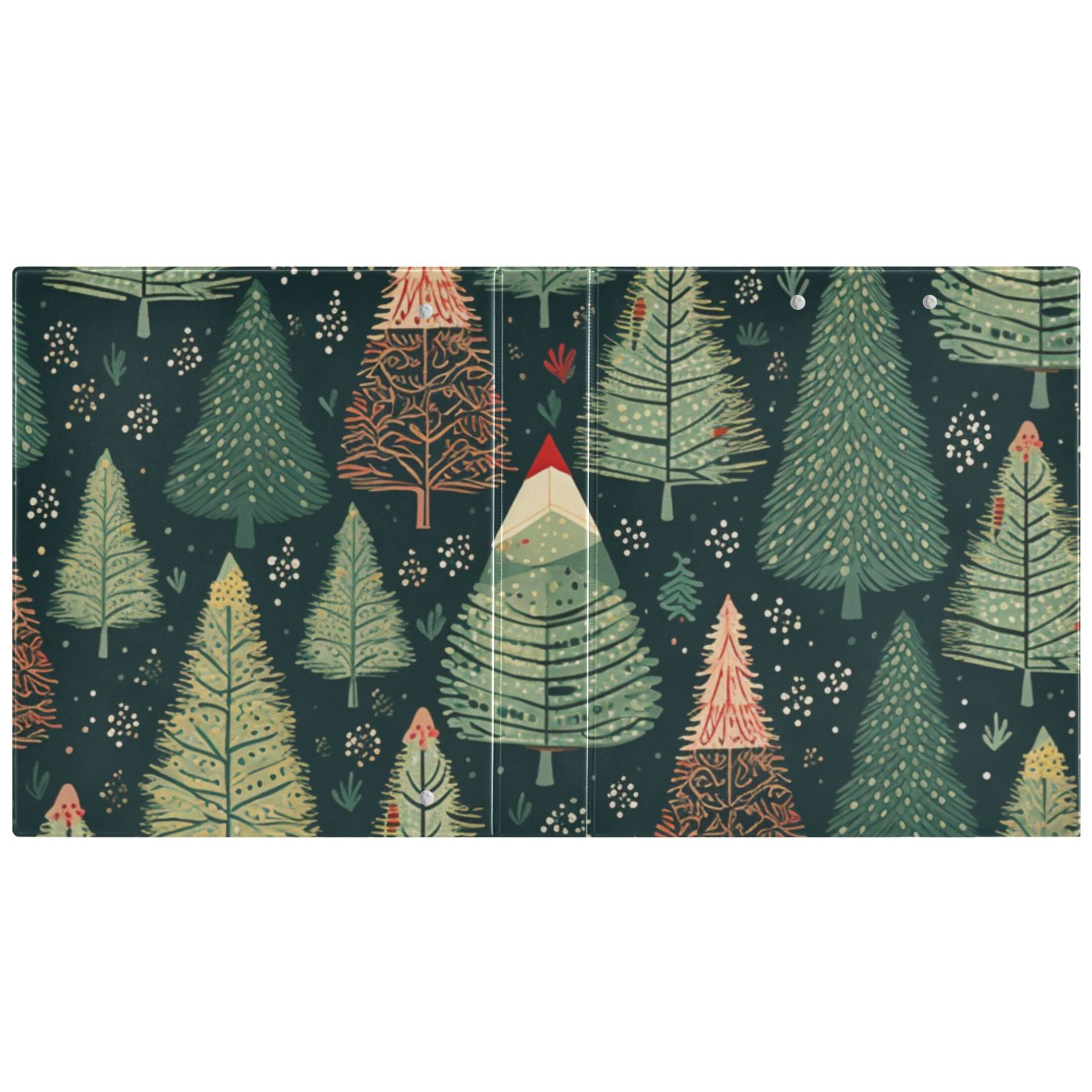 Rustic Trees 3 Ring Binders 1.5 inch Hardcover File Folders with Interior Pockets A4 Size Organizer for School Office Hospital