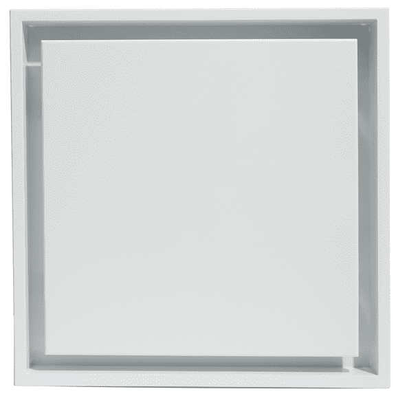 Fittes Framed Exhaust Mount [Lite], Minimalist ABS Plastic Bathroom Ventilation Fan Upgrade Cover for Wall or Ceiling, Easy 15-Min DIY Install, – 14"x14" – Cotton White