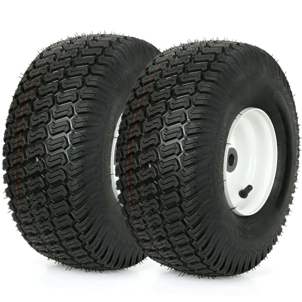 15x6.006 Lawn Tires with Rim, 15x66 Mower Tractor Turf Tire, 4 Ply