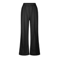 thumbnail image 5 of ClodeEU Womens Mid Waist Pants,Elastic Waist Wide Leg Pant with Pockets,Casual Loose Trousers Black,Womens Plus XL, 5 of 5