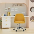 thumbnail image 5 of JOINSUN Office Desk Chair, Upholstered Seat Height-Adjustable with Wheels for Home, Yellow, 5 of 6