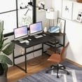 thumbnail image 4 of Costway 59" Computer Desk PC Laptop Workstation w/ Charging Station & Storage Shelves, 4 of 10