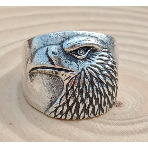 Eagle Head Design Men's Ring Solid 925 Sterling Silver Luxury Biker Mens Jewelry