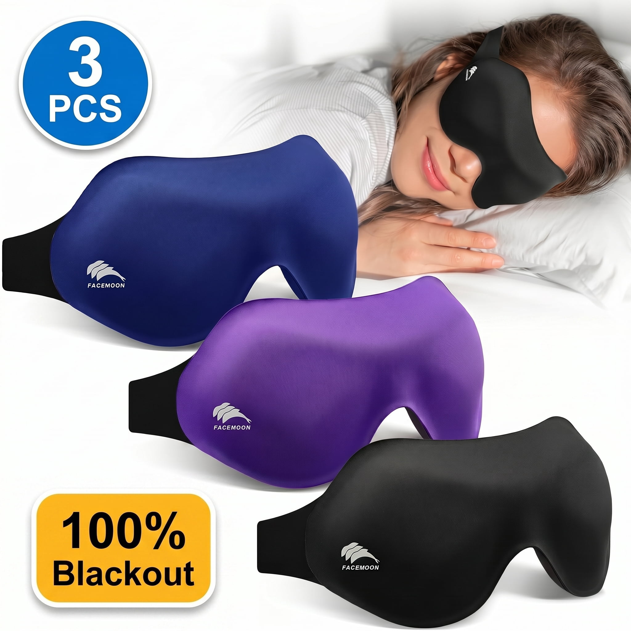 Mask + Manta Pro Sleep Mask - 100% Total Blackout, Fully