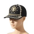 thumbnail image 4 of Hsqqdc Spider Chain Studded Baseball Cap Rhinestone Hip Hop Hat, 4 of 7