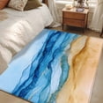 thumbnail image 5 of Abstract Waves Washable Area Rugs 3'x5', Beach Blue Ocean Oil Painting Style Low Pile Throw Living Room Rug Non-Slip Sturdy Edge Binding Carpet for Indoor Entryway Bedside Kitchen, 5 of 9