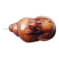 thumbnail image 5 of Carved Mouse in Snail Shell Boxwood Ojime/Netsuke Bead | 30.5x20x10mm | Brown | 1 Beads, 5 of 8