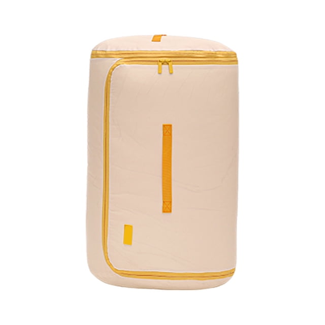 Bolsa de almacenamiento de colchas cilíndrica, organizador autocomprimible, ahorra espacio, plegable, para colchas de temporada, sábanas y ropa de cama.