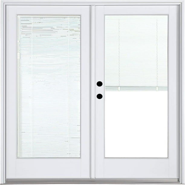 72 In X 80 Fiberglass Smooth White Right Hand Inswing Hinged Patio Door With Low E Built Blinds Com Hand Inswing Hinged Patio Door, Masterpiece Patio Door Reviews