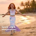 thumbnail image 2 of Girls 3 Piece Scale Print Mermaid Swimwear Set Sparkly Swimsuit with Fish Tail Skirt for Size 5T, 2 of 9