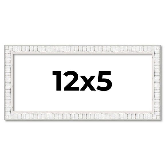 12x5 Frame White Real Wood Picture Frame Width 0.75 inches | Interior Frame Depth 0.5 inches |