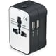 thumbnail image 1 of Toma de CA + cargador USB doble, solución todo en uno para uso global Adaptador de viaje universal, 1 of 5