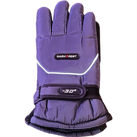 Men's Insulated Windproof Water Resistant Adjustable Cuff Sport Gloves, Blue, Large