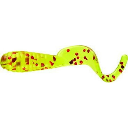 Mister Twister LB20-10RS Lil Bit Curly Tail Grub 1 Chartreuse Red