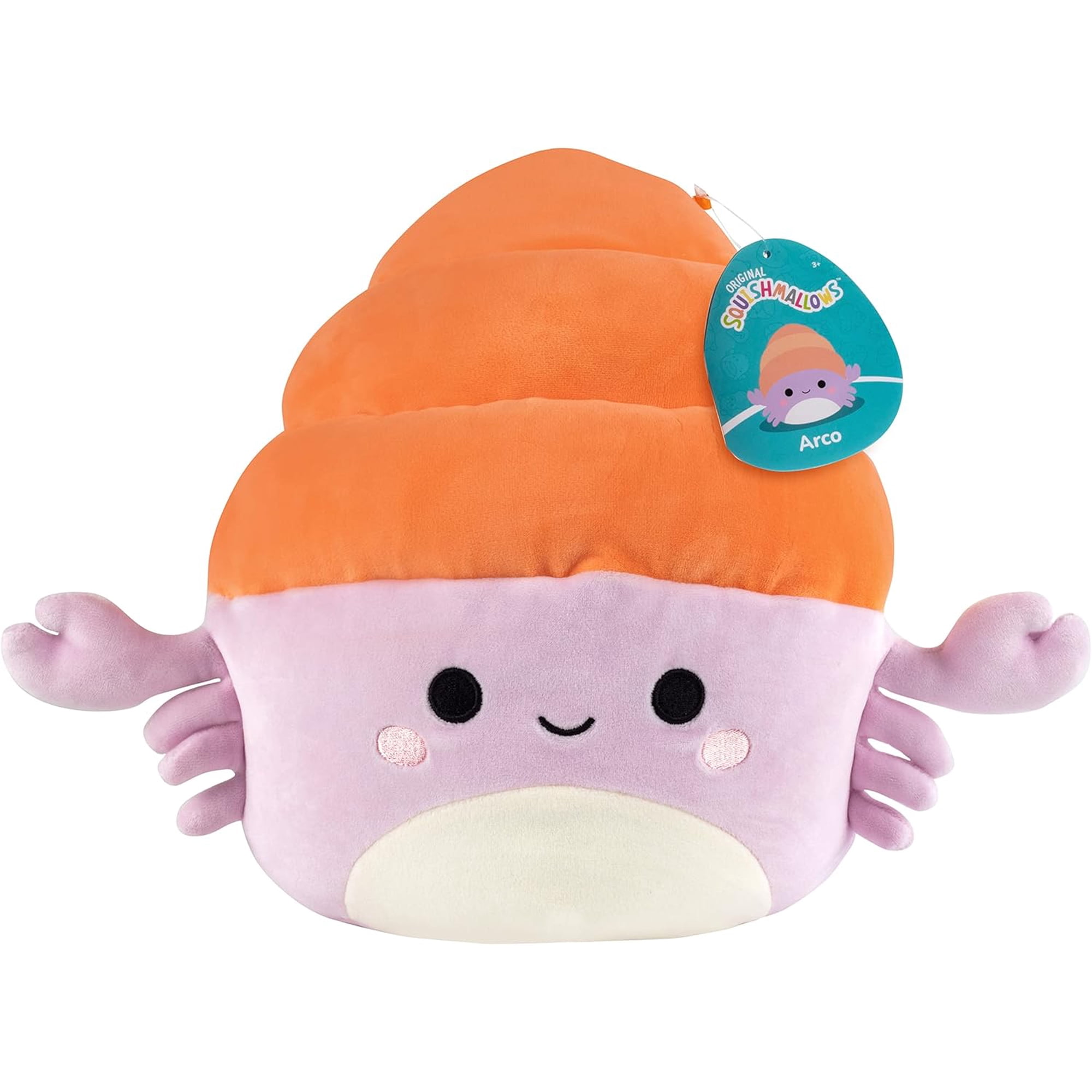 Squishmallows Original 10-Inch Arco The Hermit Crab - Sea Squad - Official Jazwares Plush - Collectible Soft & Squishy Crab Stuffed Animal