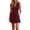 Red, variant on Swanpen Women's V Neck Sleeveless Ruched Skort Romper Short Jumpsuit with Side Pockets Summer Casual Beach Outfit