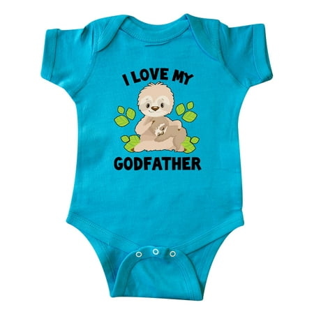 

Inktastic Cute Sloth I Love My Godfather with Green Leaves Gift Baby Boy or Baby Girl Bodysuit