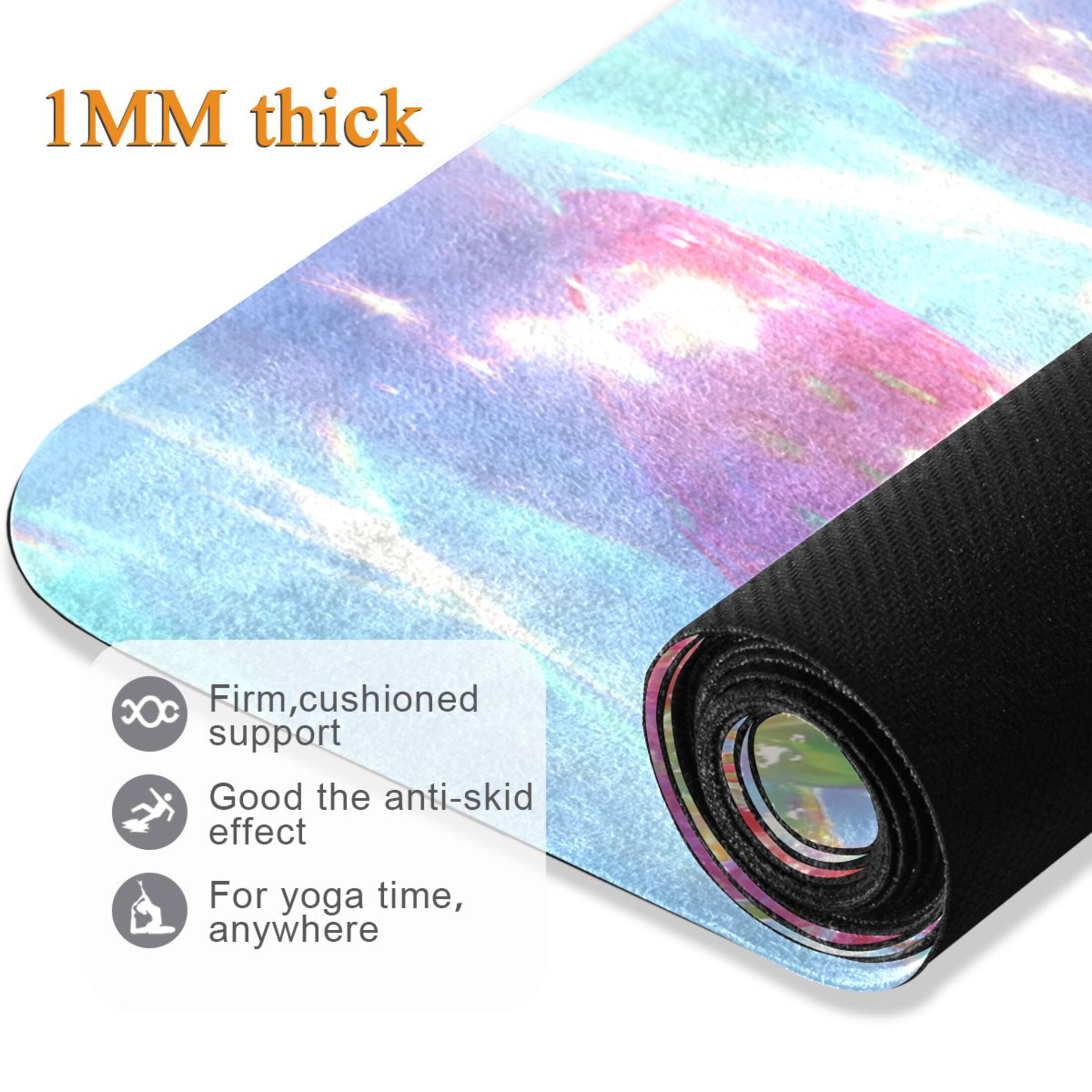 BZSMCE Yoga Mat Women Strawberries Floating in Water Fitness Mat