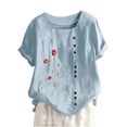 thumbnail image 2 of DPTALR Chemise Décontractée d'Été pour Femmes à Manches Courtes avec Imprimé Floral, 2 of 5