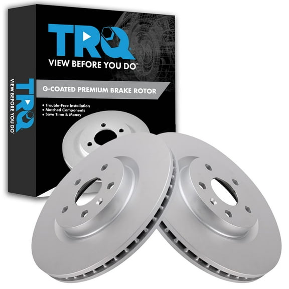 TRQ Front Brake Rotors Set Vented Premium G-Coated Fits Select 2014-2017 Buick Regal 2008-2014 Cadillac CTS 2013-2019 XTS 2011-2017 Chevrolet Caprice 2020-2023 Corvette